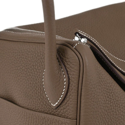 Hermes 2019 Etoupe Taurillon Clemence Lindy 30 Shoulder Bag