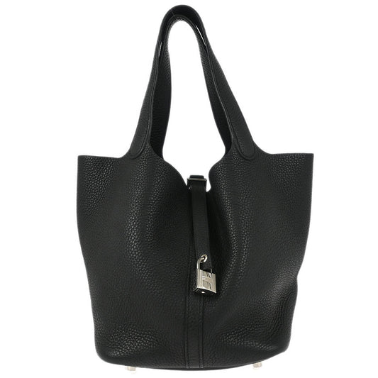 Hermes Black Taurillon Clemence Picotin Lock 22 MM Handbag