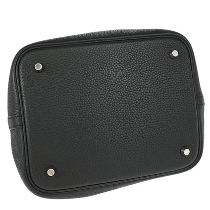 Hermes Black Taurillon Clemence Picotin Lock 22 MM Handbag