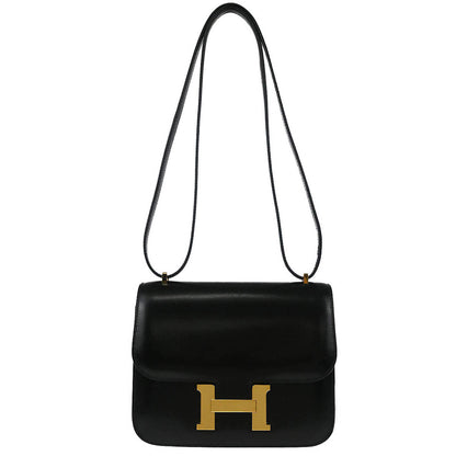 Hermes 2018 Black Box Calf Mini Constance 18 Shoulder Bag