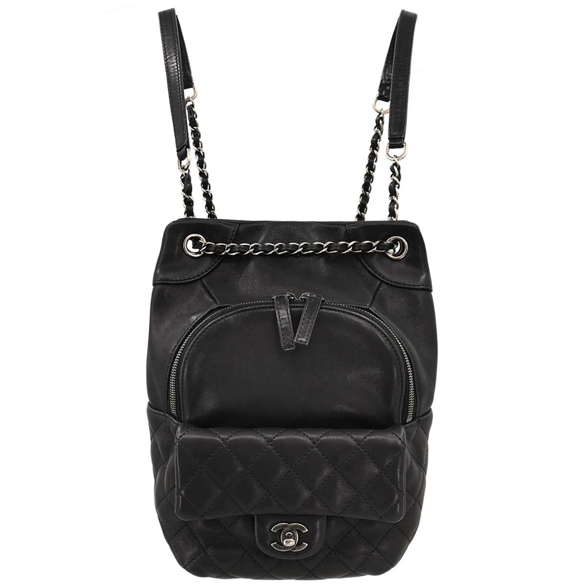 Chanel 2015-2016 Black Lambskin Backpack