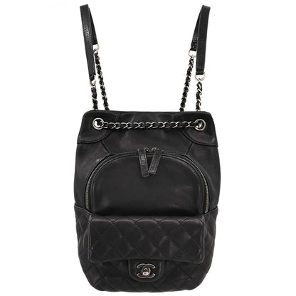 Chanel 2015-2016 Black Lambskin Backpack