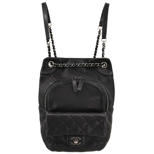 Chanel 2015-2016 Black Lambskin Backpack