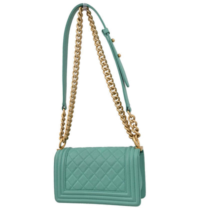 Boy Chanel 2019 Emerald Green Lambskin Small Chain Shoulder