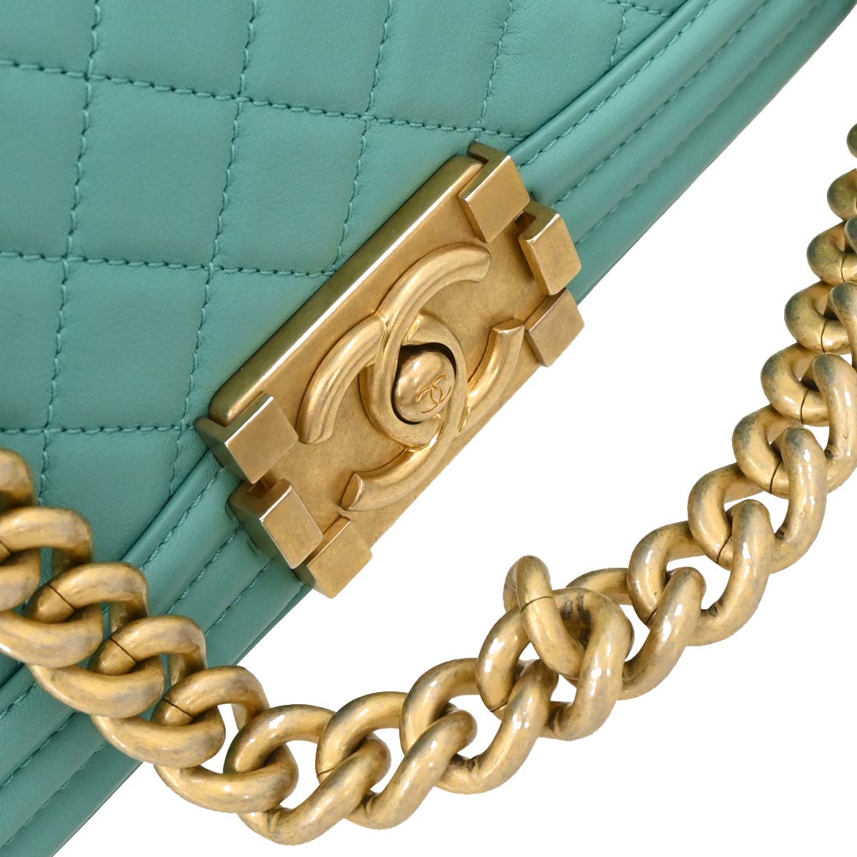Boy Chanel 2019 Emerald Green Lambskin Small Chain Shoulder