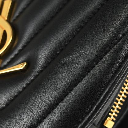 Saint Laurent Black Leather Love Heart Shoulder Bag