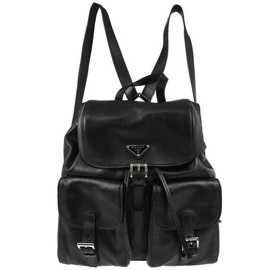 Prada Black Leather Backpack