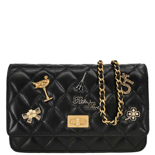 Chanel 2017-2018 Calfskin Mademoiselle Lock Icon WOC Wallet on Chain Shoulder Bag