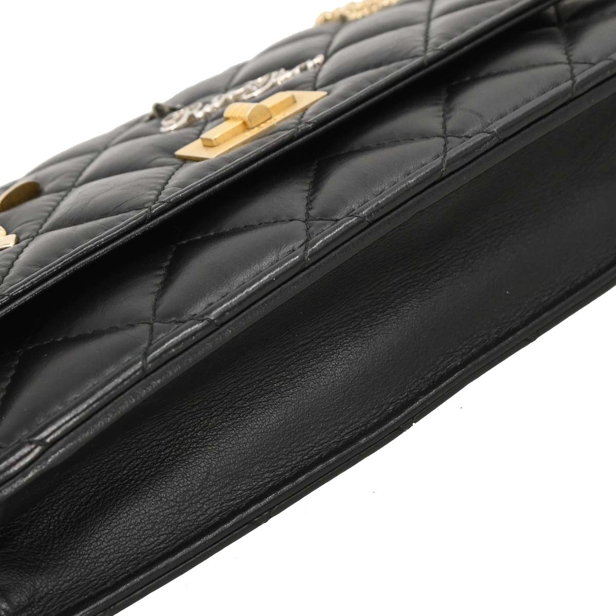 Chanel 2017-2018 Calfskin Mademoiselle Lock Icon WOC Wallet on Chain Shoulder Bag