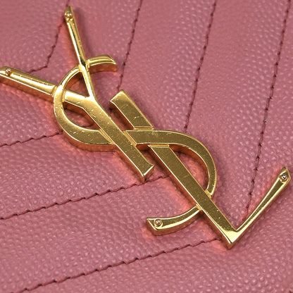 Saint Laurent Pink Cassandre Envelope WOC Wallet on Chain Shoulder Bag