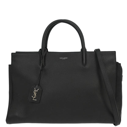 Saint Laurent Black Leather Cabas Rive Gouche 2way Shoulder Handbag
