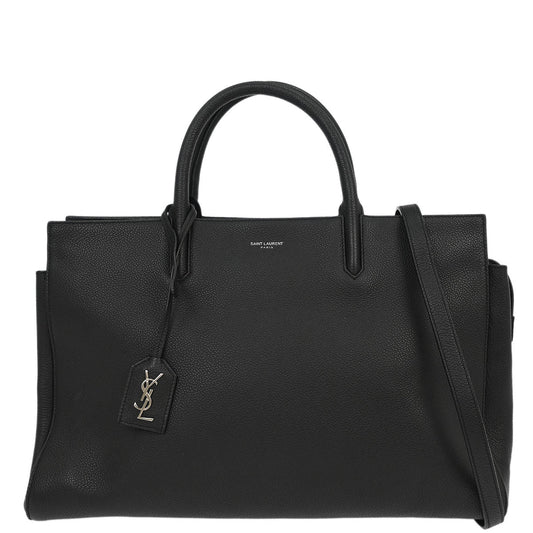 Saint Laurent Black Leather Cabas Rive Gouche 2way Shoulder Handbag