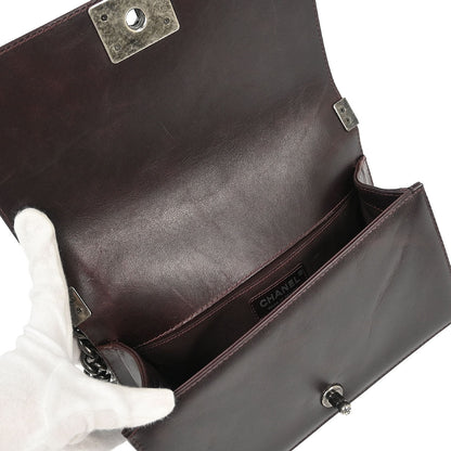 Boy Chanel 2015-2016 Brown Calfskin Medium 2way Shoulder Handbag