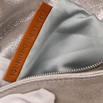 Fendi Metallic Silver Leather Baguette Handbag