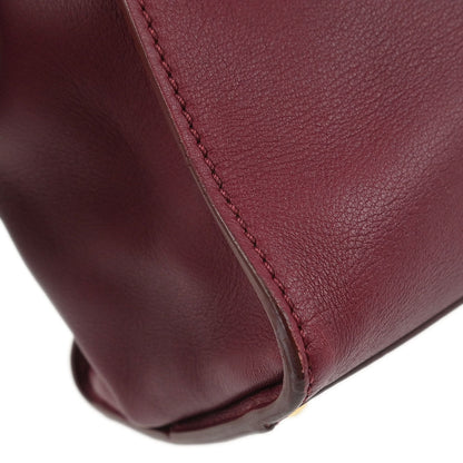 Fendi Bordeaux Leather Peekaboo 2way Shoulder Handbag