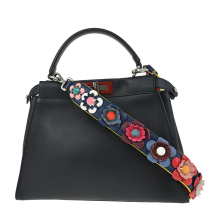 Fendi Black Leather Peekaboo 2way Shoulder Handbag