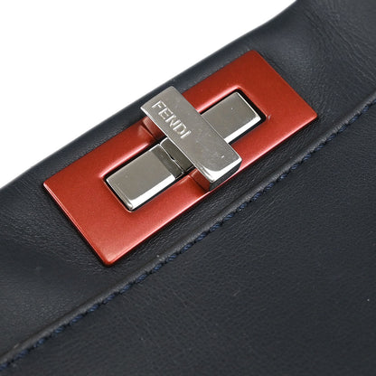 Fendi Black Leather Peekaboo 2way Shoulder Handbag