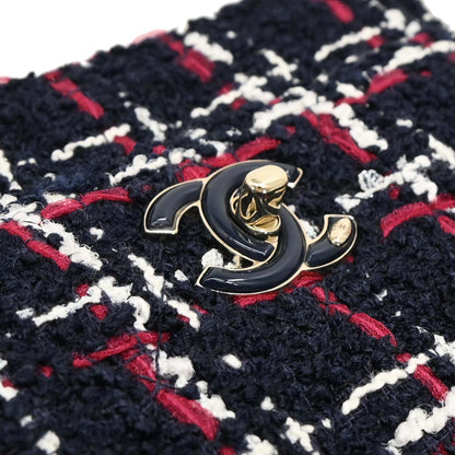 Chanel 2019 Navy Lambskin Tweed Shoulder Bag
