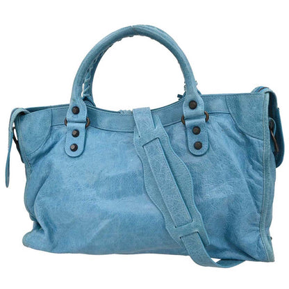 Balenciaga Light Blue Medium The City 2way Shoulder Handbag