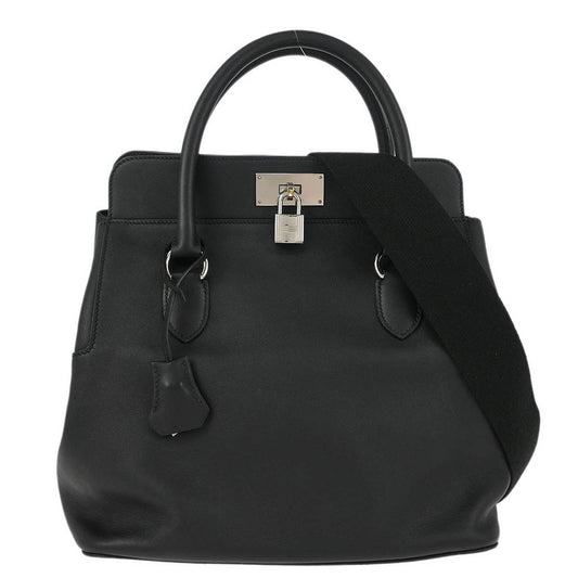 Hermes 2015 Black Swift Toolbox 26 2way Shoulder Handbag