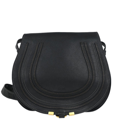 Chloe Black Leather Marcie Shoulder Bag