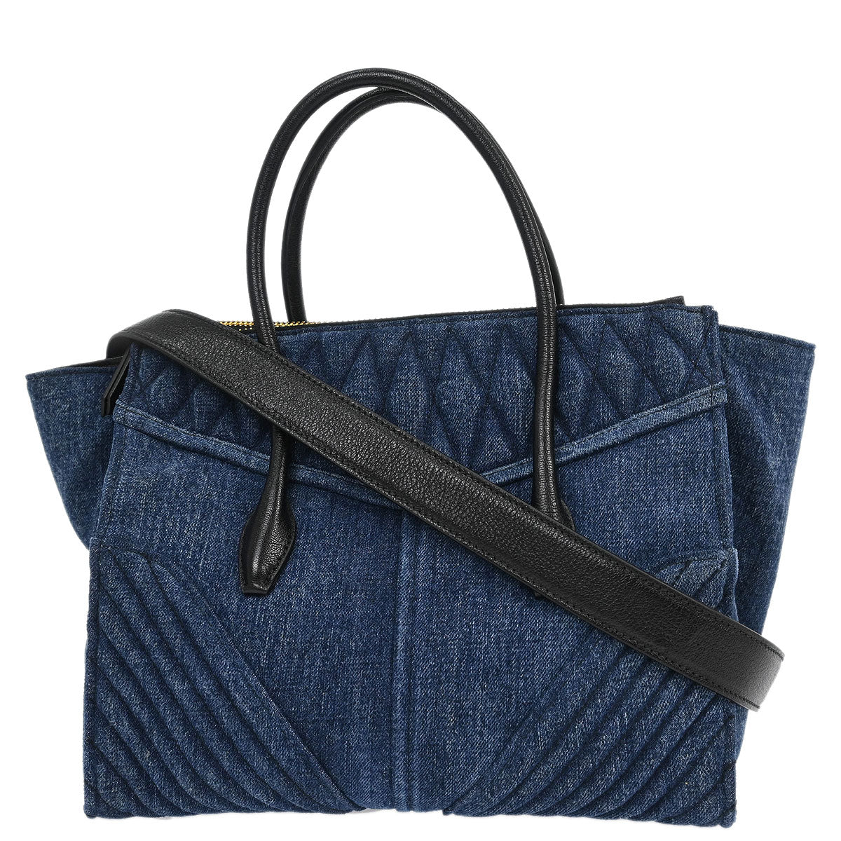 Miu Miu Blue Denim Biker 2way Shoulder Handbag