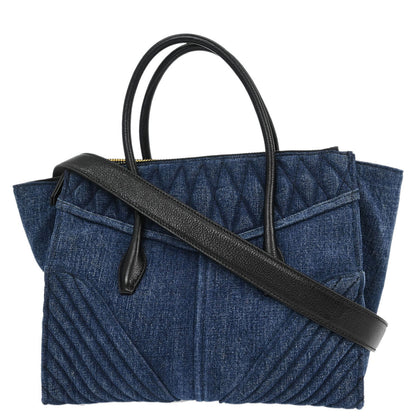 Miu Miu Blue Denim Biker 2way Shoulder Handbag