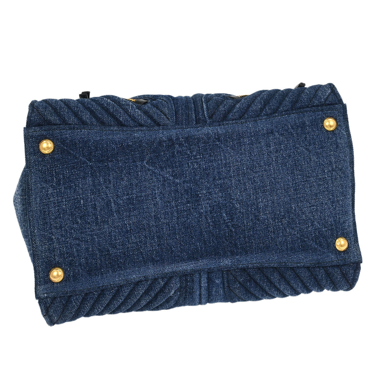 Miu Miu Blue Denim Biker 2way Shoulder Handbag