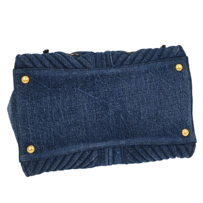 Miu Miu Blue Denim Biker 2way Shoulder Handbag