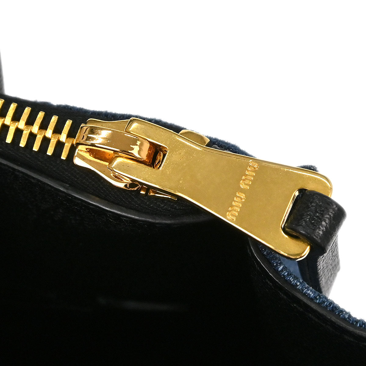 Miu Miu Blue Denim Biker 2way Shoulder Handbag