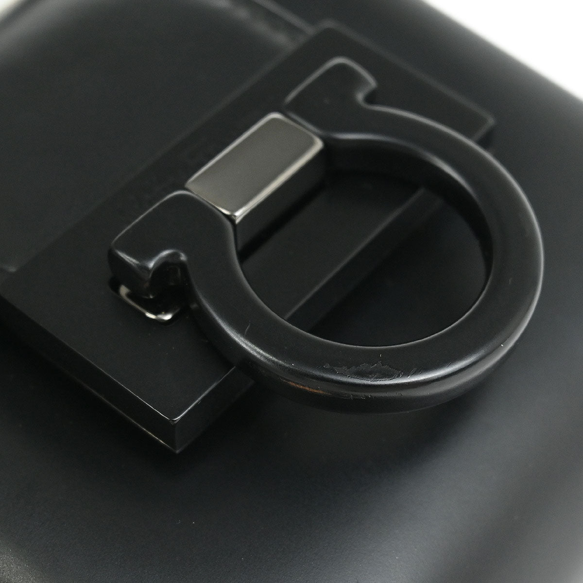 Salvatore Ferragamo Black Leather Gancini Handbag