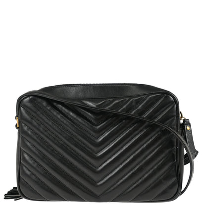 Saint Laurent Black Leather Lou Shoulder Camera Bag
