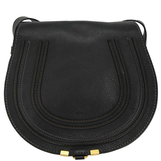 Chloe Black Leather Marcie Shoulder Bag