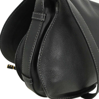 Chloe Black Leather Marcie Shoulder Bag
