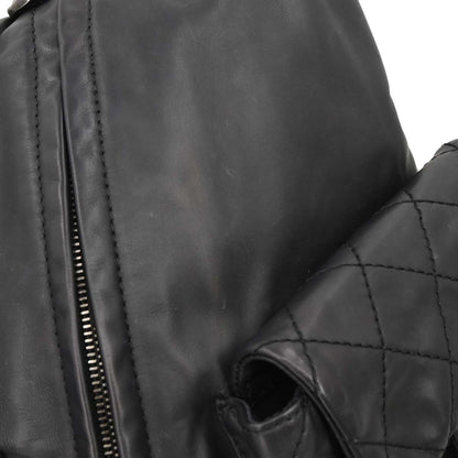Chanel 2012-2013 Black Lambskin 2way Shoulder Backpack Shoulder Bag