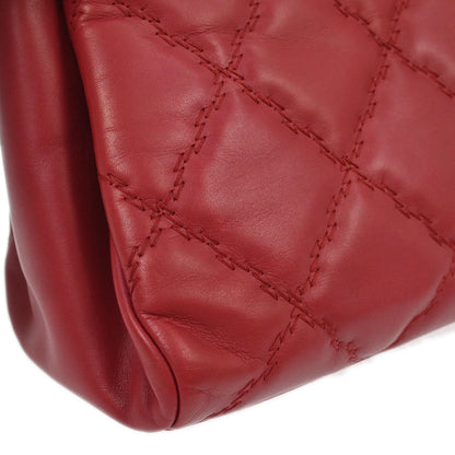 Chanel 2012-2013 Bordeaux Calfskin Hamptons Ultra Stitch Tote Chain Handbag