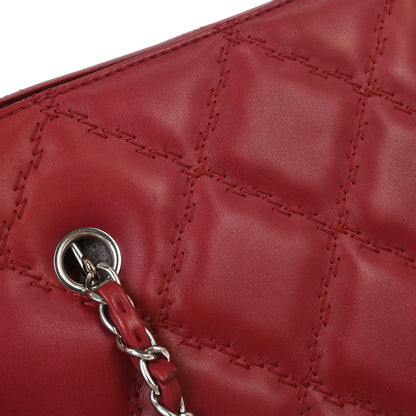 Chanel 2012-2013 Bordeaux Calfskin Hamptons Ultra Stitch Tote Chain Handbag