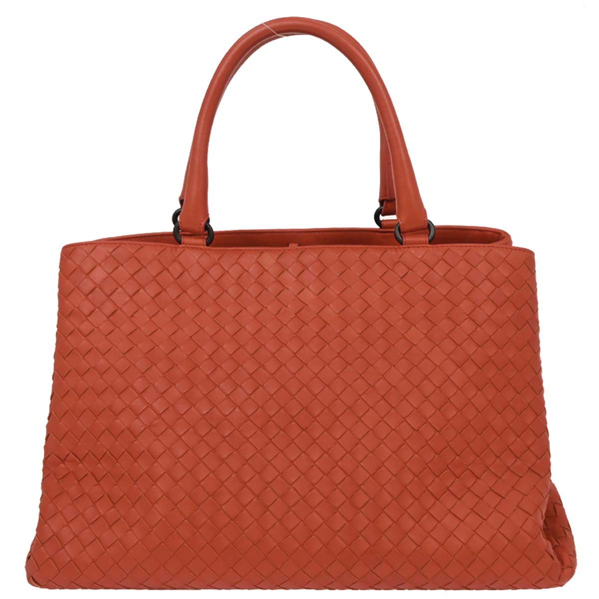 Bottega Veneta Vermilion Red Leather Intrecciato Tote Handbag