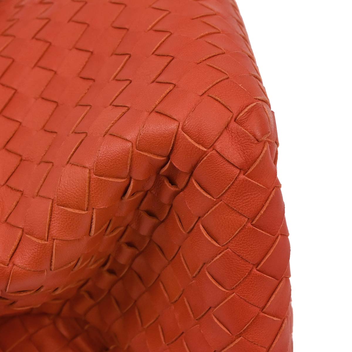 Bottega Veneta Vermilion Red Leather Intrecciato Tote Handbag