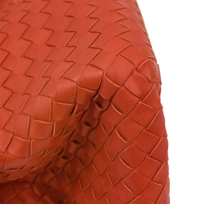 Bottega Veneta Vermilion Red Leather Intrecciato Tote Handbag