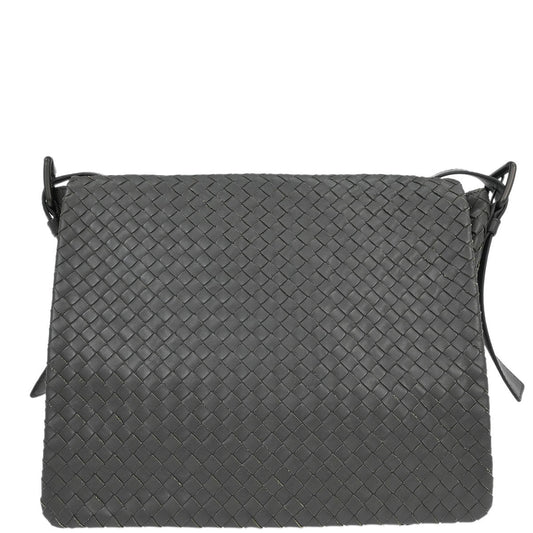 Bottega Veneta Gray Intrecciato Crossbody Shoulder Bag