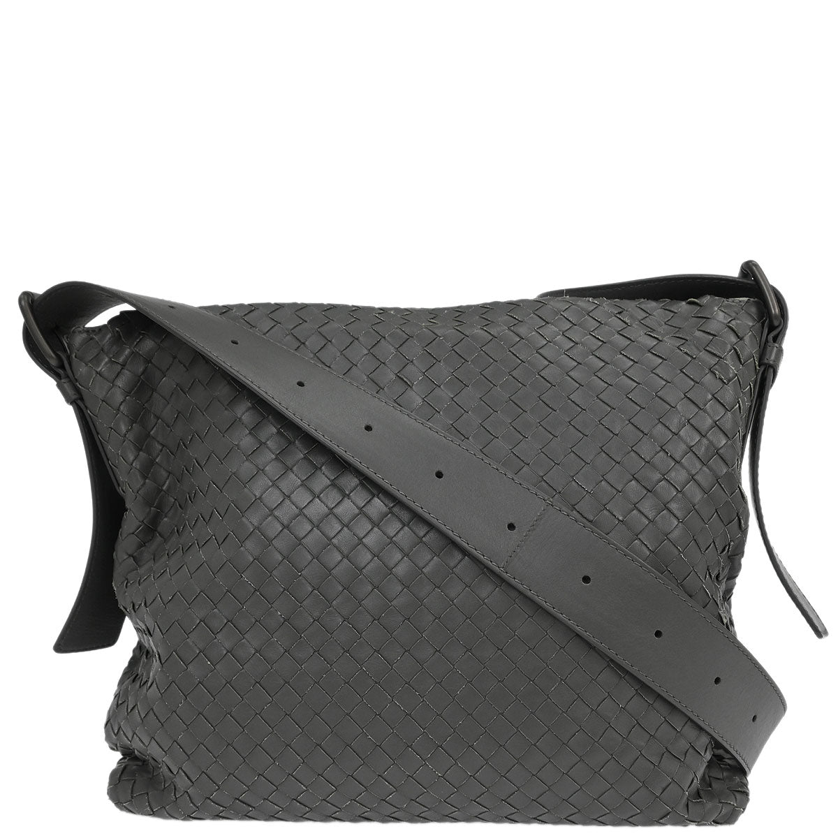 Bottega Veneta Gray Intrecciato Crossbody Shoulder Bag