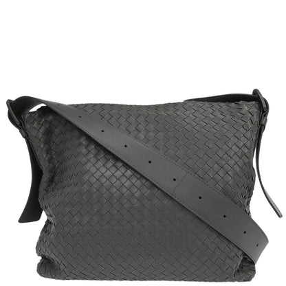 Bottega Veneta Gray Intrecciato Crossbody Shoulder Bag