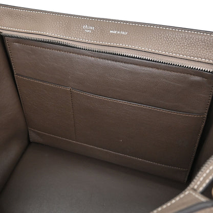 Celine Gray Leather Suede Trapeze 2way Shoulder Handbag