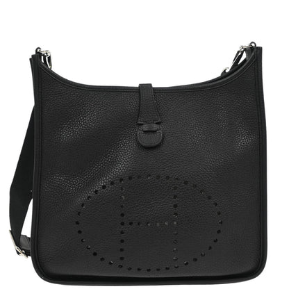 Hermes 2017 Black Taurillon Clemence Evelyne 3 29 PM Shoulder Bag