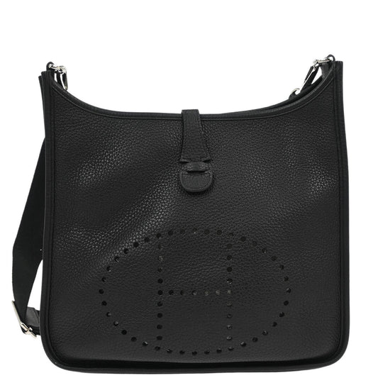 Hermes 2017 Black Taurillon Clemence Evelyne 3 29 PM Shoulder Bag