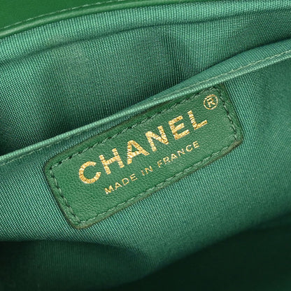 Boy Chanel 2016-2017 Green Lambskin Medium Shoulder Bag