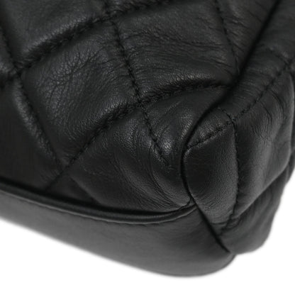 Chanel 2011 Black Lambskin Mademoiselle Lock Shoulder Bag