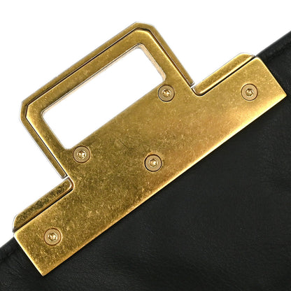 Chanel 2011 Black Lambskin Mademoiselle Lock Shoulder Bag