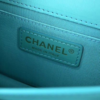 Chanel 2018-2019 Light Blue Lambskin Turnlock Full Flap Shoulder Bag